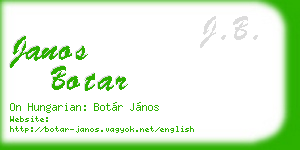 janos botar business card